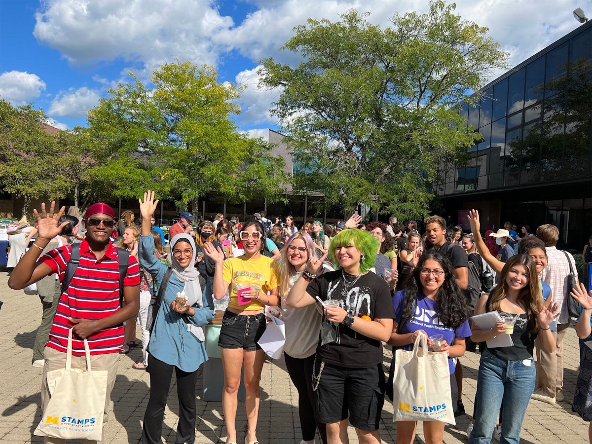 Crowd of students at 2023 Welcome Back Bash