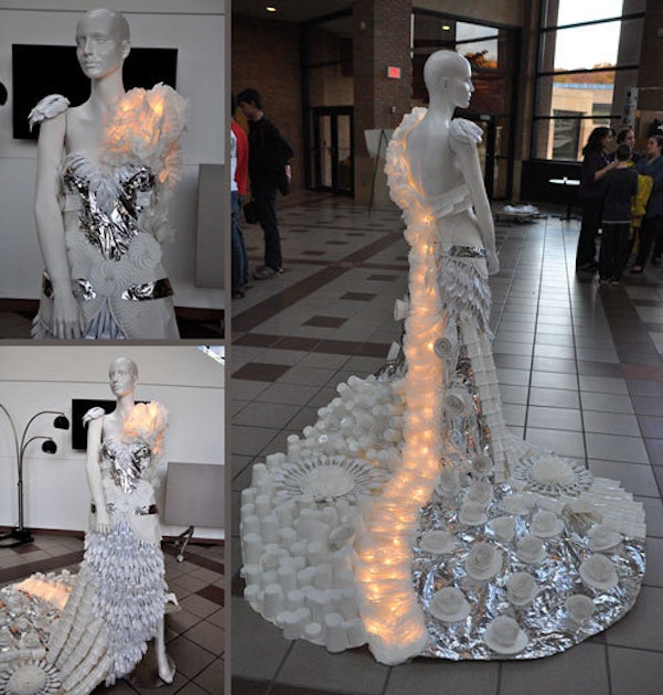 dress made out of recycled materials
