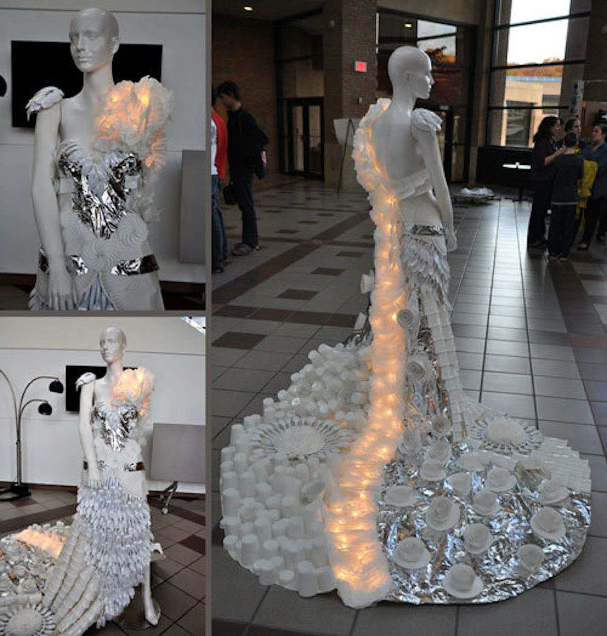 WATCH  Is it really recycling? This wedding gown is made of