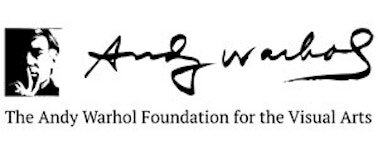 Andy Warhol Foundation for the Visual Arts logo: black and white portrait and signature of Andy Warhol